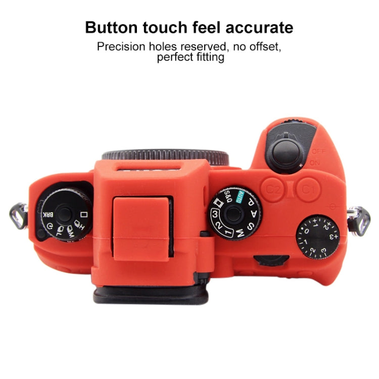 PULUZ Soft Silicone Protective Case for Sony A9 (ILCE-9) / A7 III/ A7R III(Red) - Protective Case by PULUZ | Online Shopping UK | buy2fix