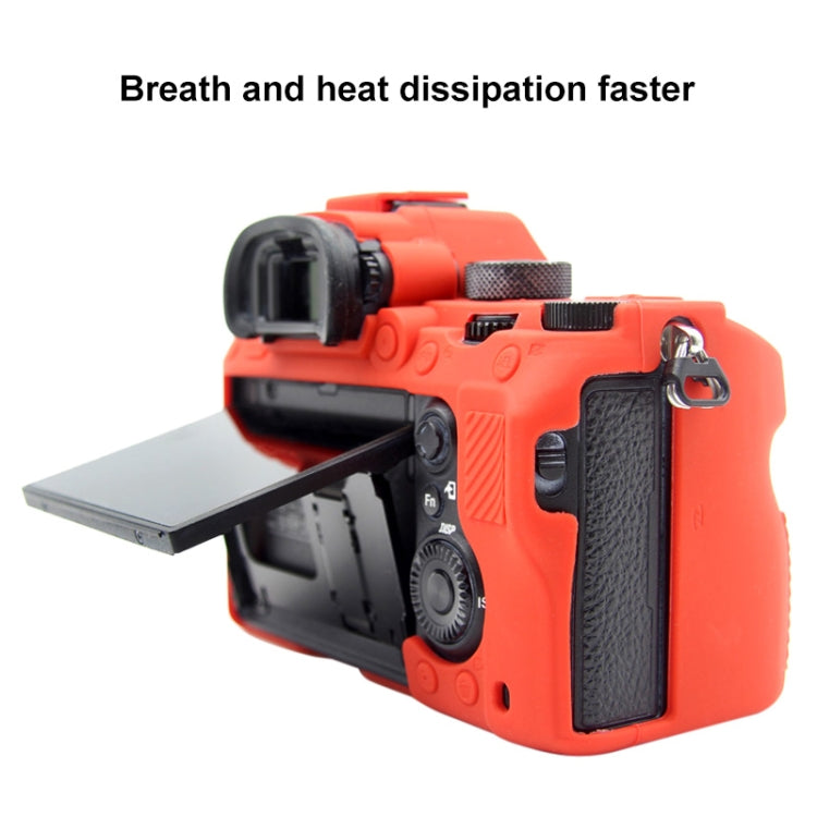 PULUZ Soft Silicone Protective Case for Sony A9 (ILCE-9) / A7 III/ A7R III(Red) - Protective Case by PULUZ | Online Shopping UK | buy2fix