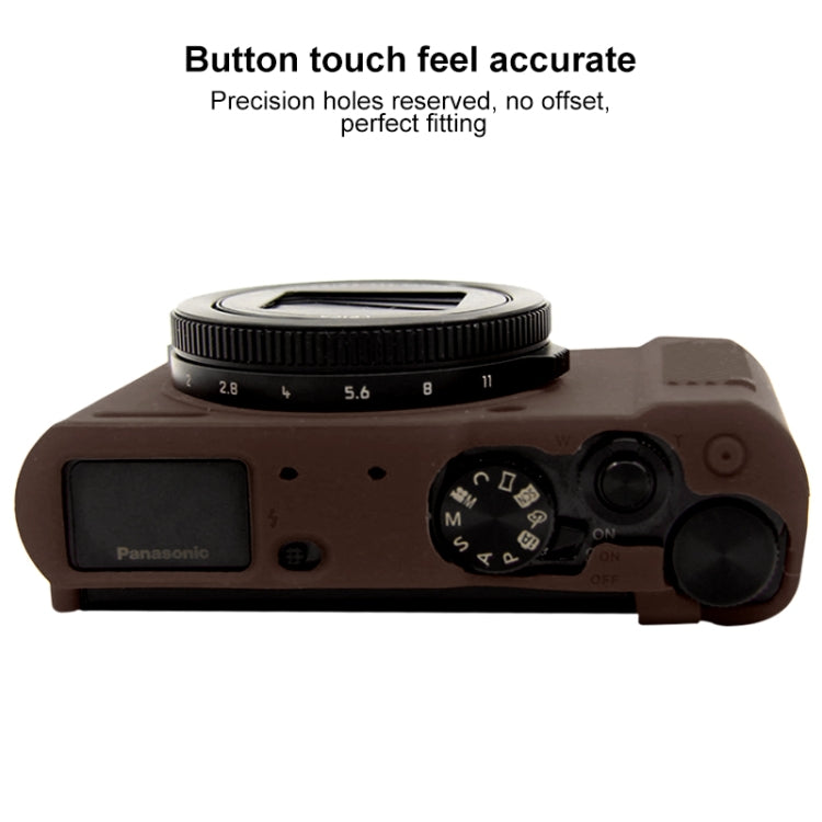 PULUZ Soft Silicone Protective Case for Panasonic Lumix LX10(Coffee) - Protective Case by PULUZ | Online Shopping UK | buy2fix