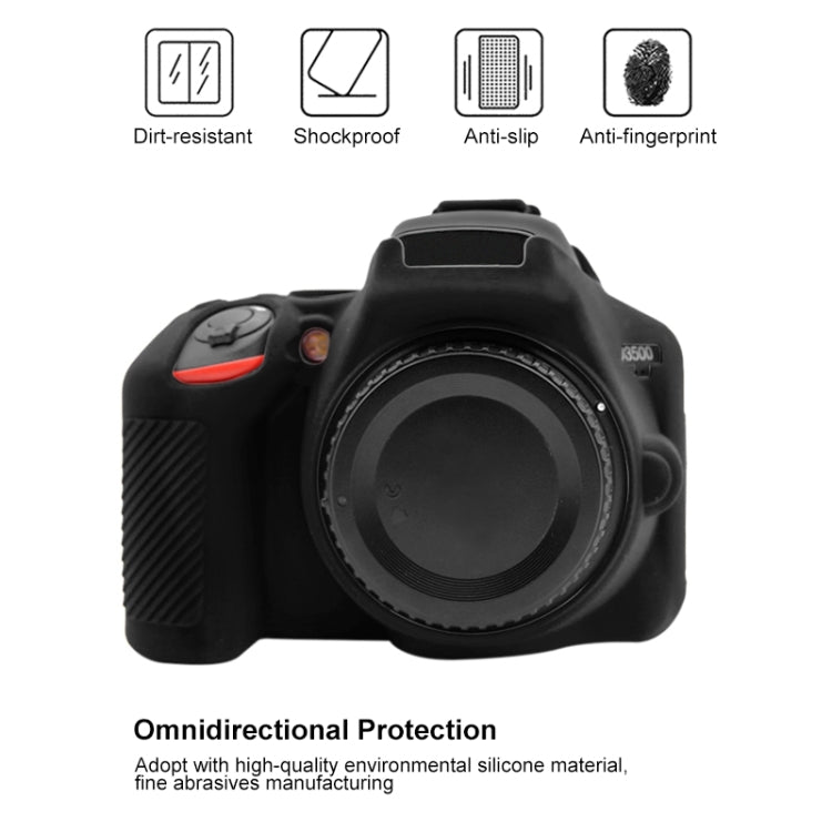 PULUZ Soft Silicone Protective Case for Nikon D3500(Black) - Protective Case by PULUZ | Online Shopping UK | buy2fix