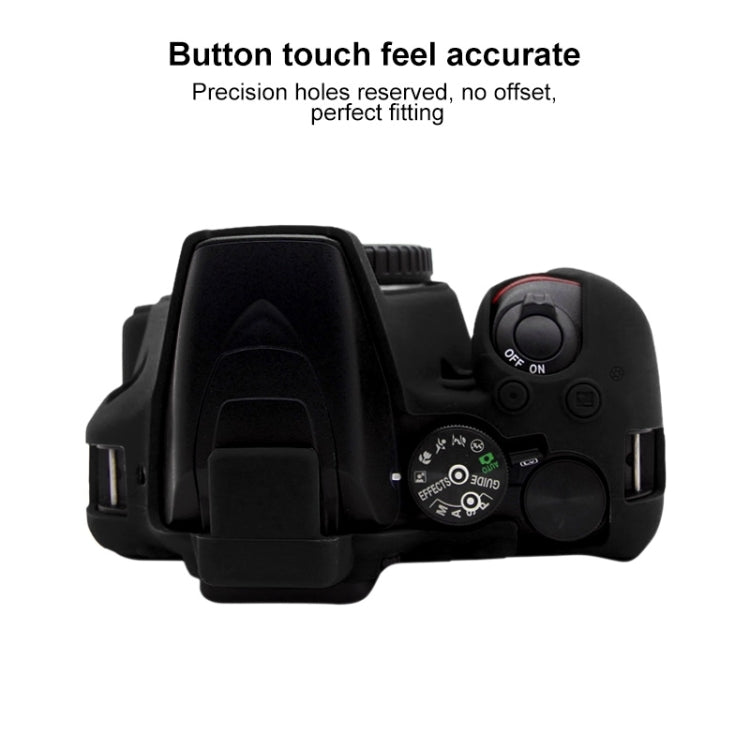 PULUZ Soft Silicone Protective Case for Nikon D3500(Black) - Protective Case by PULUZ | Online Shopping UK | buy2fix
