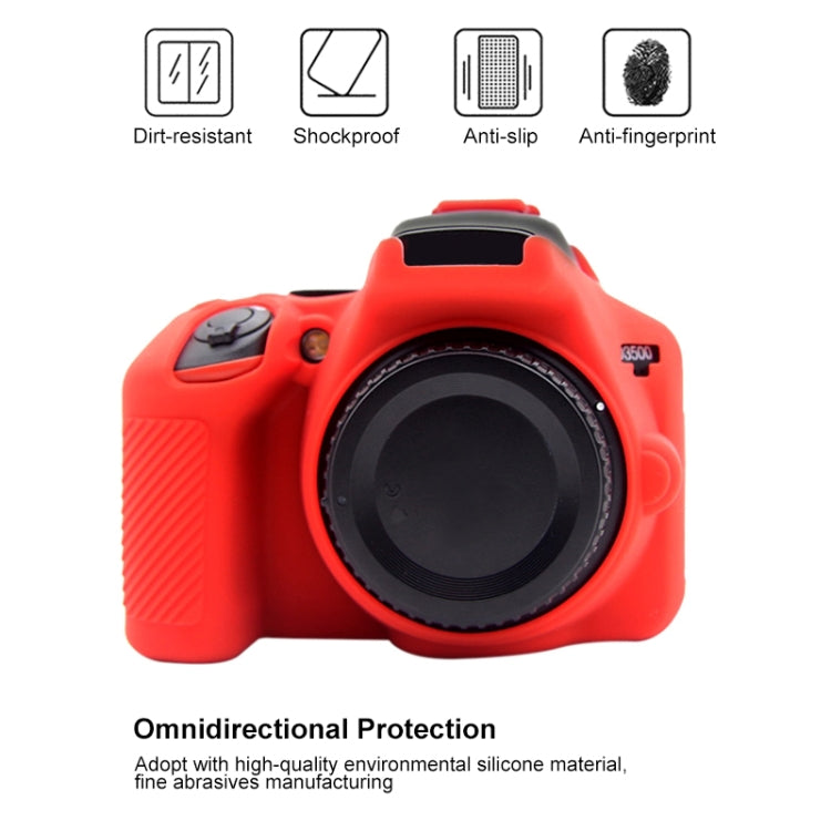 PULUZ Soft Silicone Protective Case for Nikon D3500(Red) - Protective Case by PULUZ | Online Shopping UK | buy2fix