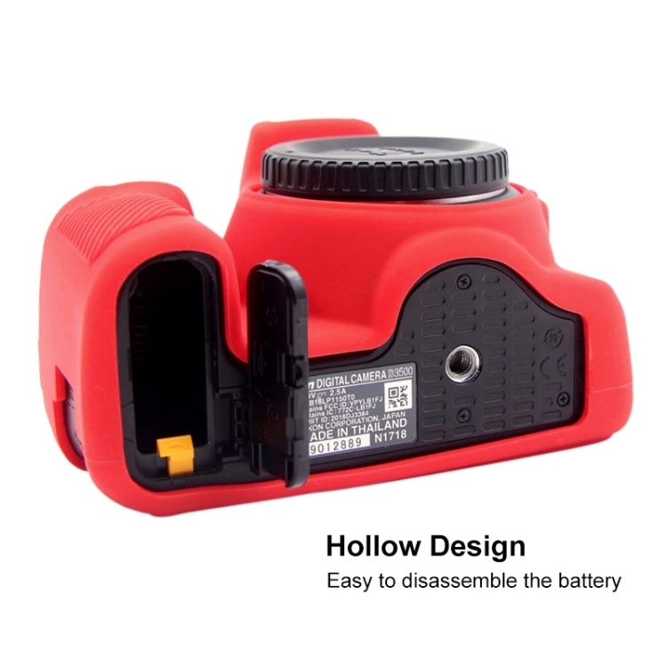 PULUZ Soft Silicone Protective Case for Nikon D3500(Red) - Protective Case by PULUZ | Online Shopping UK | buy2fix