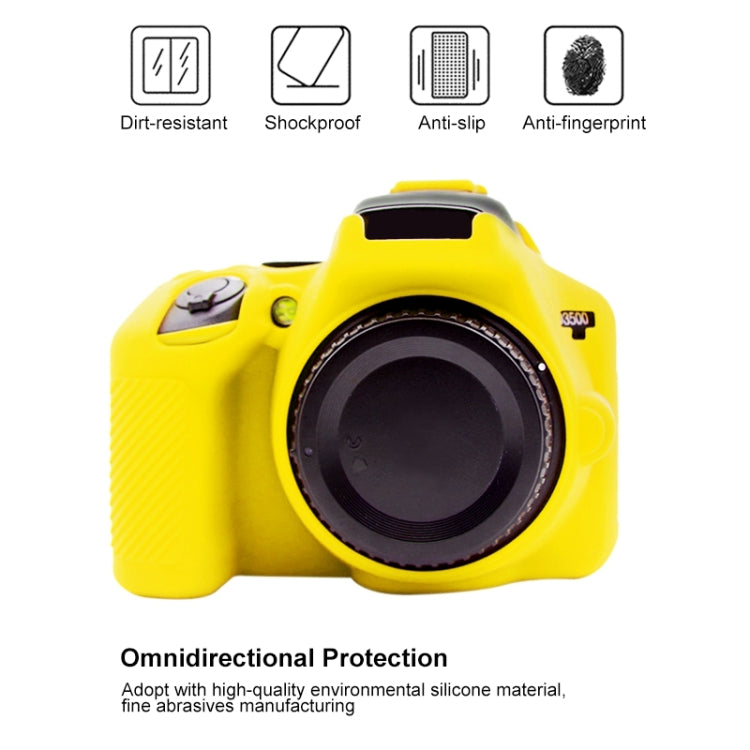 PULUZ Soft Silicone Protective Case for Nikon D3500(Yellow) - Protective Case by PULUZ | Online Shopping UK | buy2fix