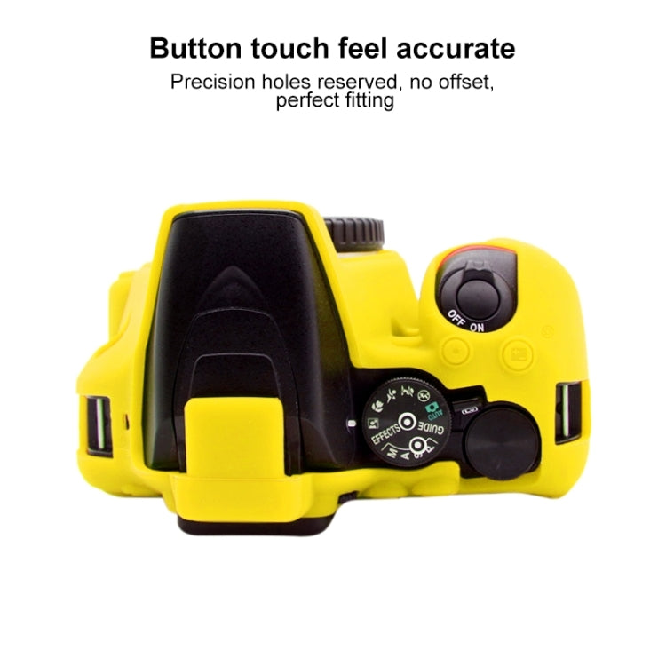 PULUZ Soft Silicone Protective Case for Nikon D3500(Yellow) - Protective Case by PULUZ | Online Shopping UK | buy2fix