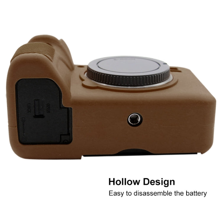 PULUZ Soft Silicone Protective Case for Sony ILCE-9M2/ Alpha 9 II / A92(Coffee) - Protective Case by PULUZ | Online Shopping UK | buy2fix