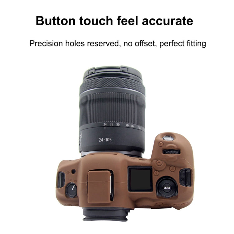 PULUZ Soft Silicone Protective Case for Canon EOS R5(Coffee) - Protective Case by PULUZ | Online Shopping UK | buy2fix