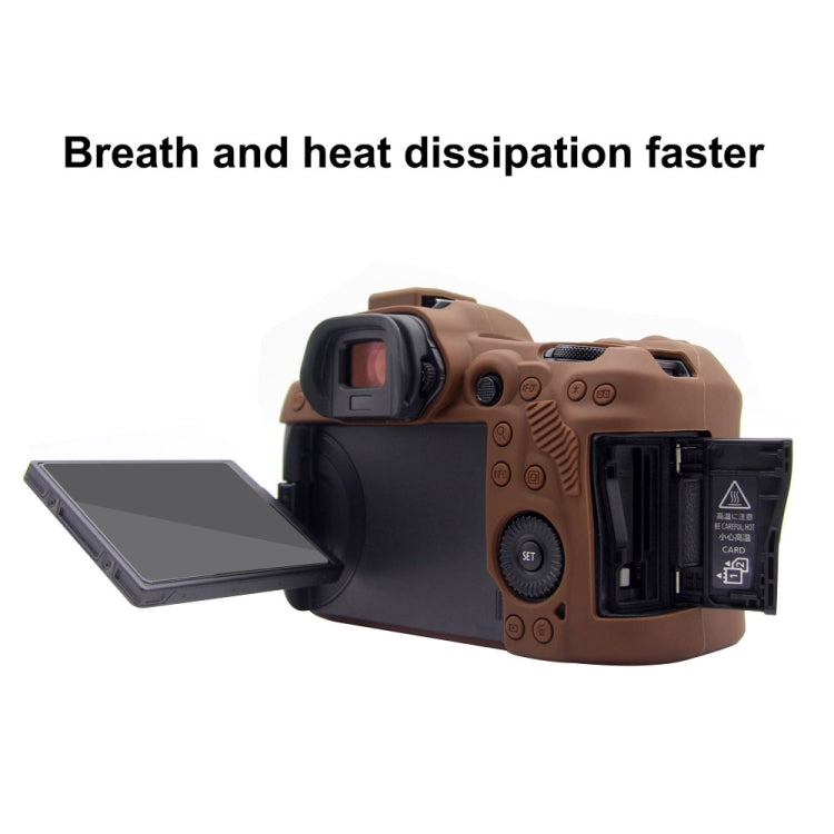 PULUZ Soft Silicone Protective Case for Canon EOS R5(Coffee) - Protective Case by PULUZ | Online Shopping UK | buy2fix