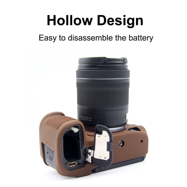 PULUZ Soft Silicone Protective Case for Canon EOS R5(Coffee) - Protective Case by PULUZ | Online Shopping UK | buy2fix