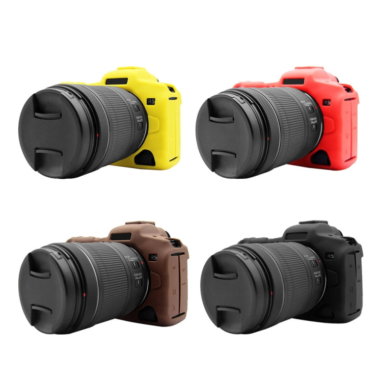 PULUZ Soft Silicone Protective Case for Canon EOS R5(Coffee) - Protective Case by PULUZ | Online Shopping UK | buy2fix