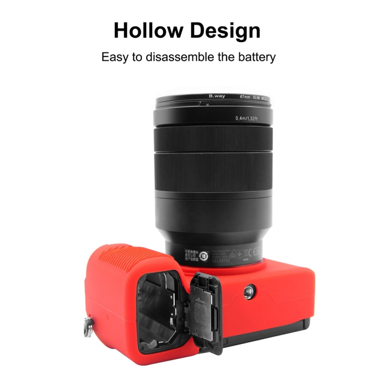 PULUZ Soft Silicone Protective Case for Sony A7C / ILCE-7C(Red) - Protective Case by PULUZ | Online Shopping UK | buy2fix