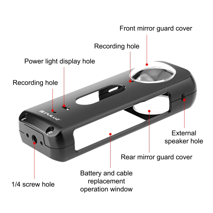 For Insta360 X3 PULUZ Metal Protective Cage Rig Housing Frame with Lens Protector(Black) - Mount & Holder by PULUZ | Online Shopping UK | buy2fix