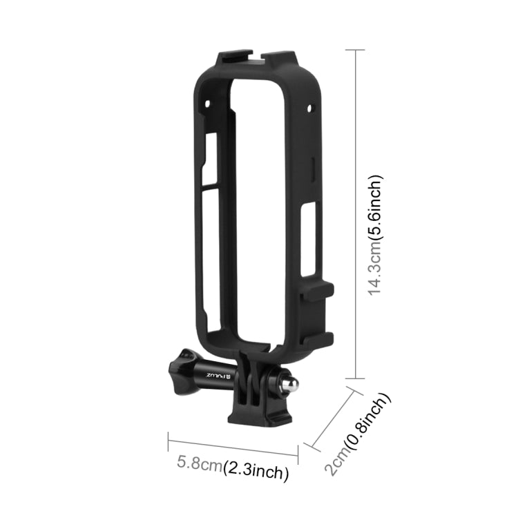 For Insta360 X3 PULUZ Cold Shoe PC Plastic Protective Frame with Adapter Mount & Screw(Black) - Mount & Holder by PULUZ | Online Shopping UK | buy2fix