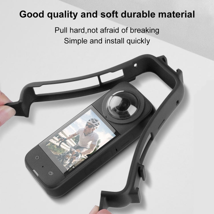 For Insta360 X3 PULUZ Cold Shoe PC Plastic Protective Frame with Adapter Mount & Screw(Black) - Mount & Holder by PULUZ | Online Shopping UK | buy2fix