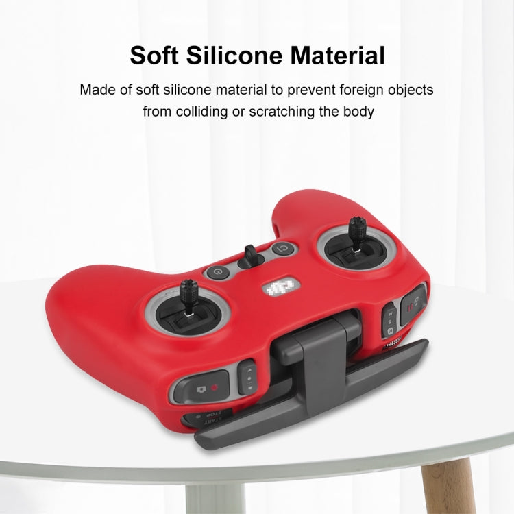 For DJI FPV Combo Remote Control PULUZ Silicone Protective Case with Neck Strap(Red) - Cases & Bags by PULUZ | Online Shopping UK | buy2fix