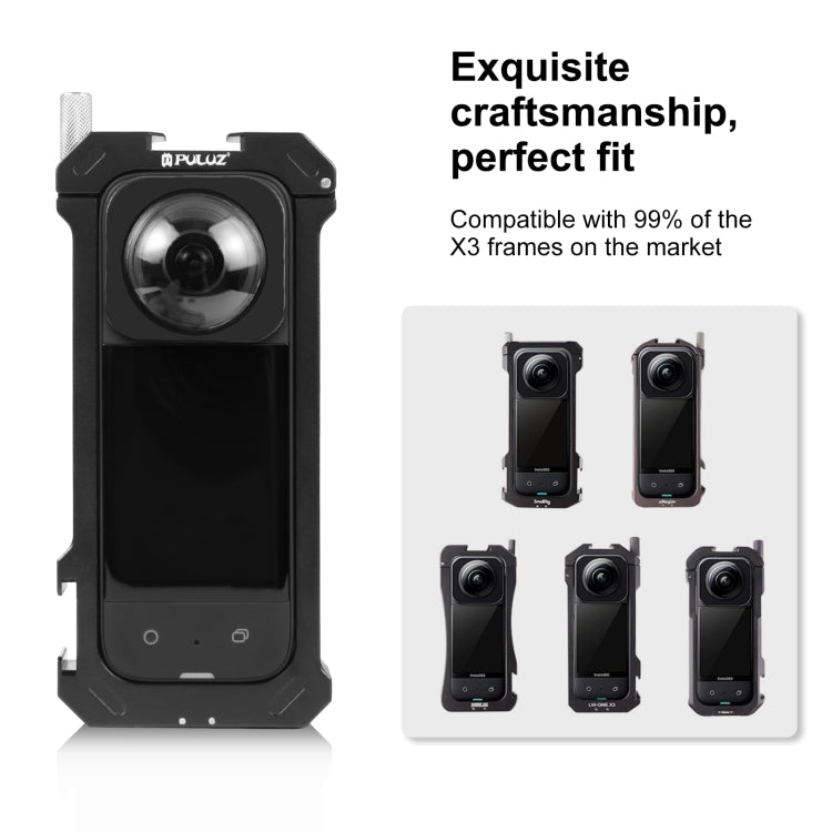 For Insta360 X3 PULUZ Lens Guard Optical Glass Protective Cover (Black) - Len Accessories by PULUZ | Online Shopping UK | buy2fix