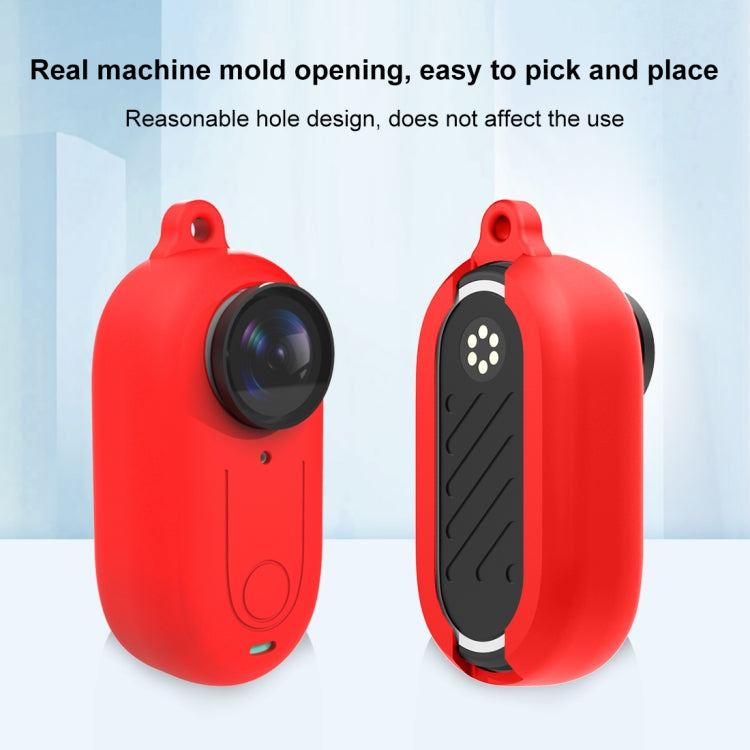 For Insta360 GO 3 PULUZ Camera Silicone Case with Lens Cover (Red) - Case & Bags by PULUZ | Online Shopping UK | buy2fix