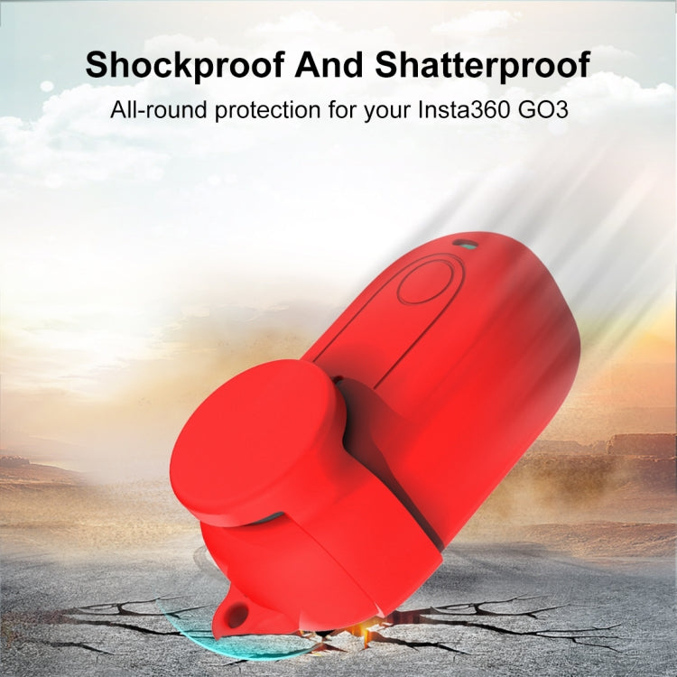 For Insta360 GO 3 PULUZ Camera Silicone Case with Lens Cover (Red) - Case & Bags by PULUZ | Online Shopping UK | buy2fix