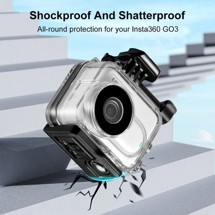 For Insta360 GO 3 / GO 3S PULUZ 60m Underwater Waterproof Housing Case with Base Adapter & Screw (Transparent) - Case & Bags by PULUZ | Online Shopping UK | buy2fix