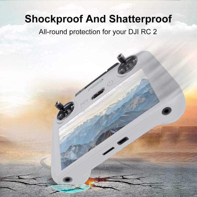 For DJI Mini 4 Pro / Air 3 Remote Control / DJI RC 2 with Screen PULUZ Silicone Protective Case (Grey) - Carry Cases & Bags by PULUZ | Online Shopping UK | buy2fix