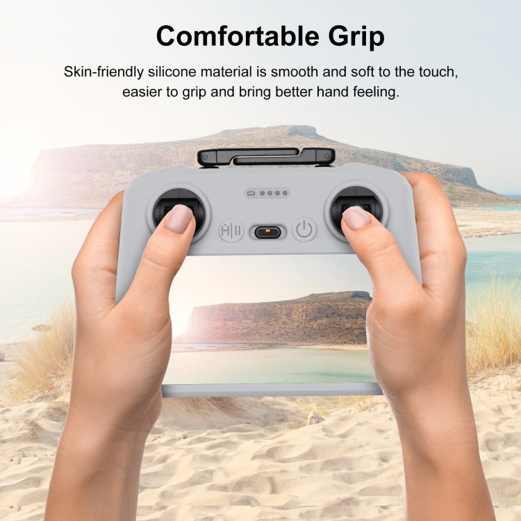 For DJI Mini 4 Pro / Air 3 Remote Control / DJI RC 2 with Screen PULUZ Silicone Protective Case (Grey) - Carry Cases & Bags by PULUZ | Online Shopping UK | buy2fix