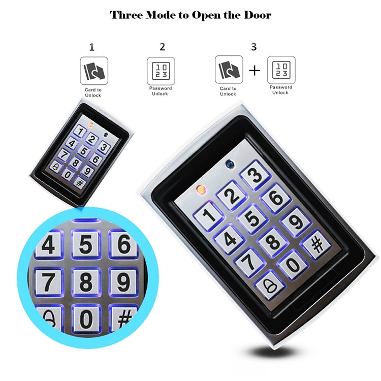 Standalone Keypad Access Control System (7612)(Silver) - Access Controller by buy2fix | Online Shopping UK | buy2fix