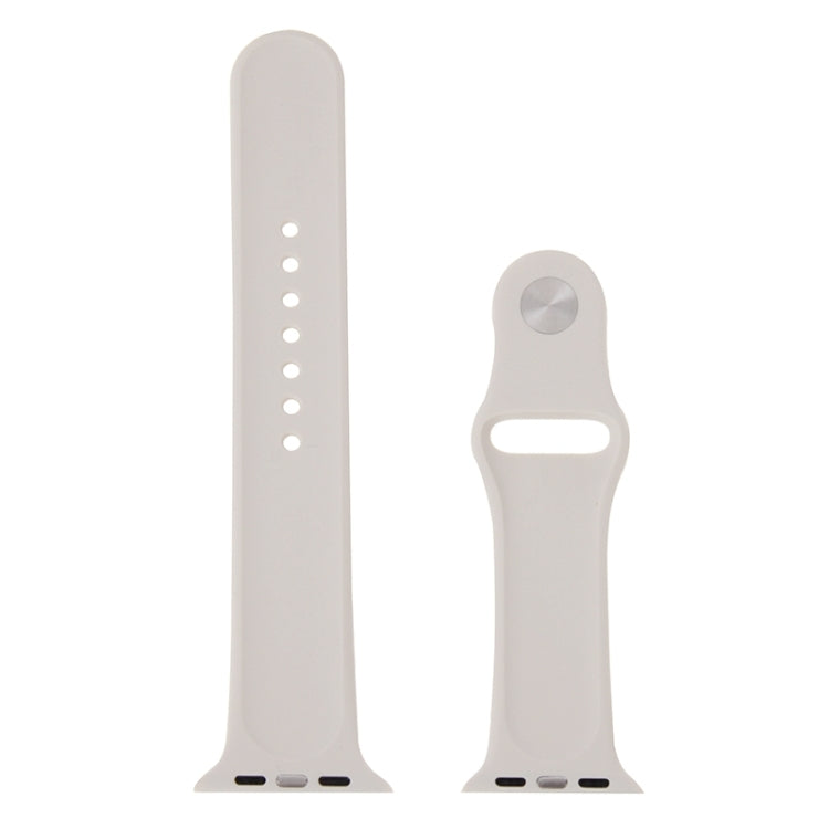 For Apple Watch Sport 38mm High-performance Longer Silicone Sport Watch Band with Pin-and-tuck Closure(Beige) - Watch Bands by buy2fix | Online Shopping UK | buy2fix