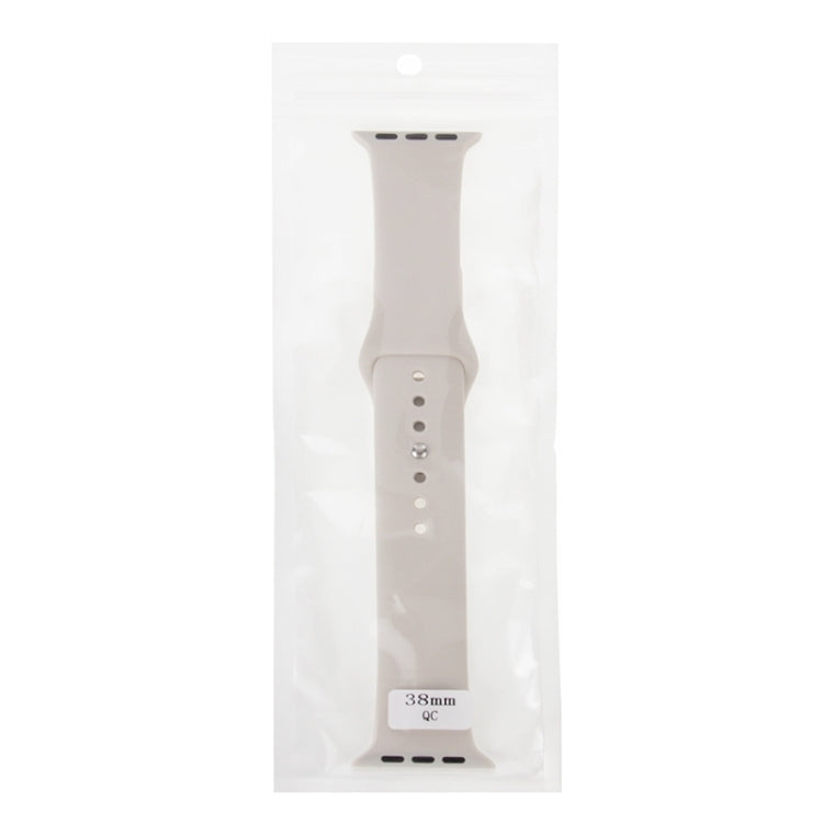 For Apple Watch Sport 38mm High-performance Longer Silicone Sport Watch Band with Pin-and-tuck Closure(Beige) - Watch Bands by buy2fix | Online Shopping UK | buy2fix