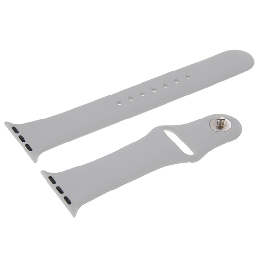 For Apple Watch Sport 38mm High-performance Longer Silicone Sport Watch Band with Pin-and-tuck Closure(Silver) - Watch Bands by buy2fix | Online Shopping UK | buy2fix