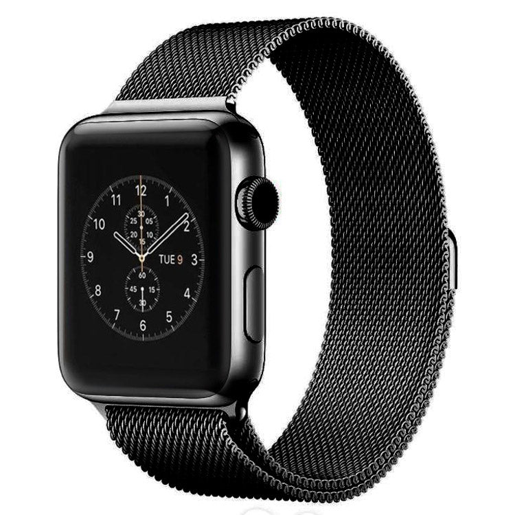 For Apple Watch 42mm Milanese Loop Magnetic Stainless Steel Watch Band(Black) - Watch Bands by buy2fix | Online Shopping UK | buy2fix