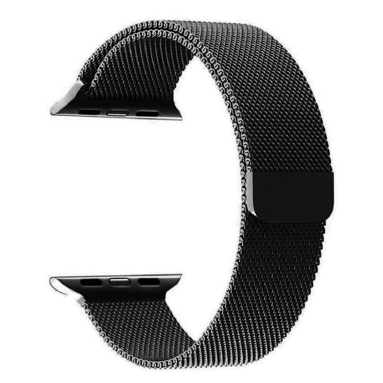 For Apple Watch 42mm Milanese Loop Magnetic Stainless Steel Watch Band(Black) - Watch Bands by buy2fix | Online Shopping UK | buy2fix