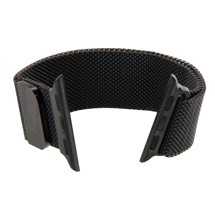 For Apple Watch 42mm Milanese Loop Magnetic Stainless Steel Watch Band(Black) - Watch Bands by buy2fix | Online Shopping UK | buy2fix