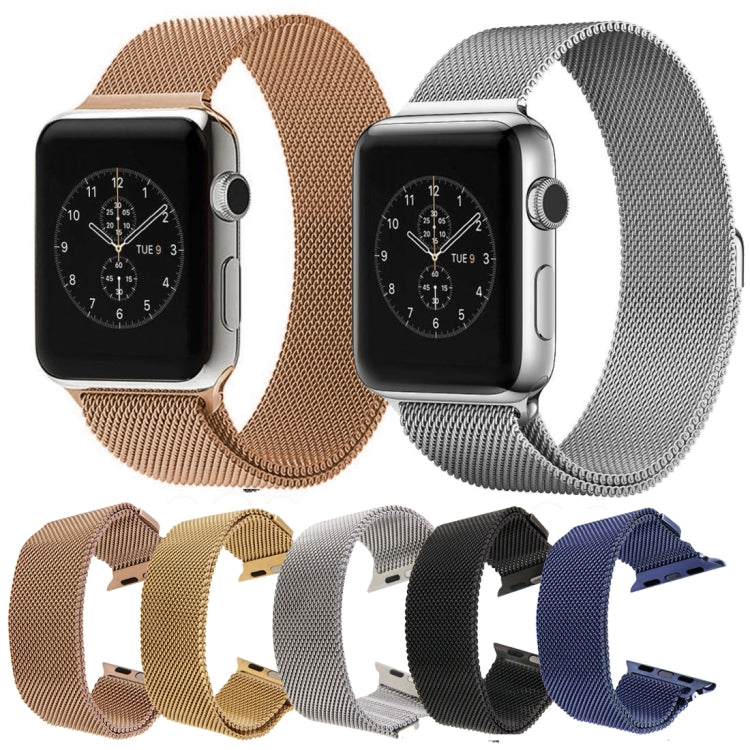 For Apple Watch 42mm Milanese Loop Magnetic Stainless Steel Watch Band(Black) - Watch Bands by buy2fix | Online Shopping UK | buy2fix