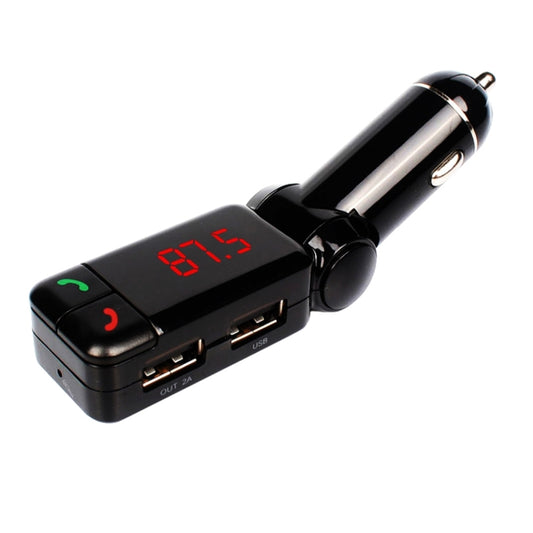BC-06 Bluetooth Car Kit FM Transmitter Car MP3 Player with LED Display 2 USB Charger & Handsfree Function(Black) - Bluetooth Car Kits by buy2fix | Online Shopping UK | buy2fix