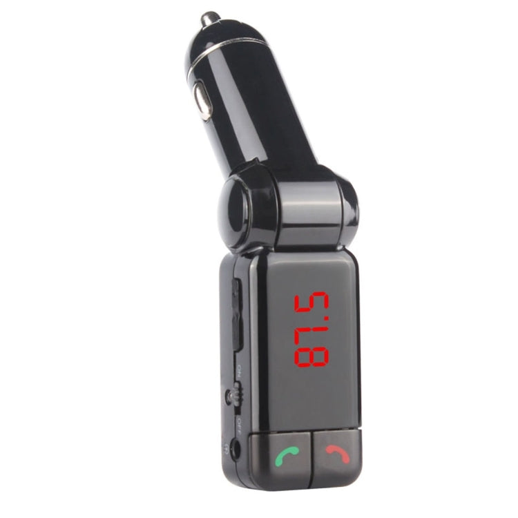 BC-06 Bluetooth Car Kit FM Transmitter Car MP3 Player with LED Display 2 USB Charger & Handsfree Function(Black) - Bluetooth Car Kits by buy2fix | Online Shopping UK | buy2fix