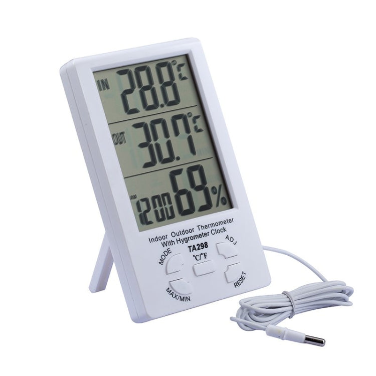 TA298 Digital LCD Humidity / Hygrometer and Thermometer with Extra Sensor Cable - Indoor Thermometer by buy2fix | Online Shopping UK | buy2fix