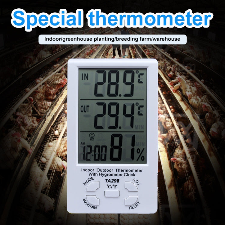 TA298 Digital LCD Humidity / Hygrometer and Thermometer with Extra Sensor Cable - Indoor Thermometer by buy2fix | Online Shopping UK | buy2fix