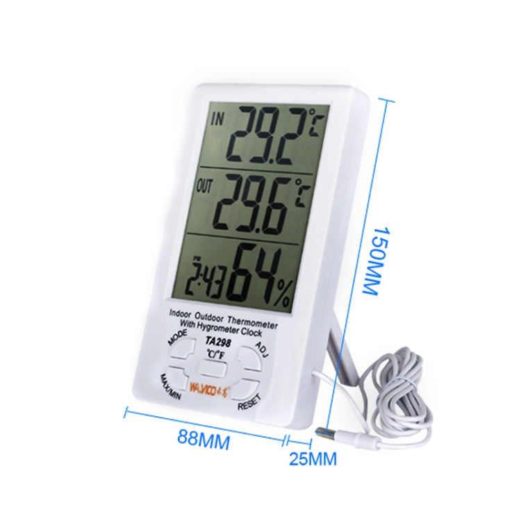 TA298 Digital LCD Humidity / Hygrometer and Thermometer with Extra Sensor Cable - Indoor Thermometer by buy2fix | Online Shopping UK | buy2fix