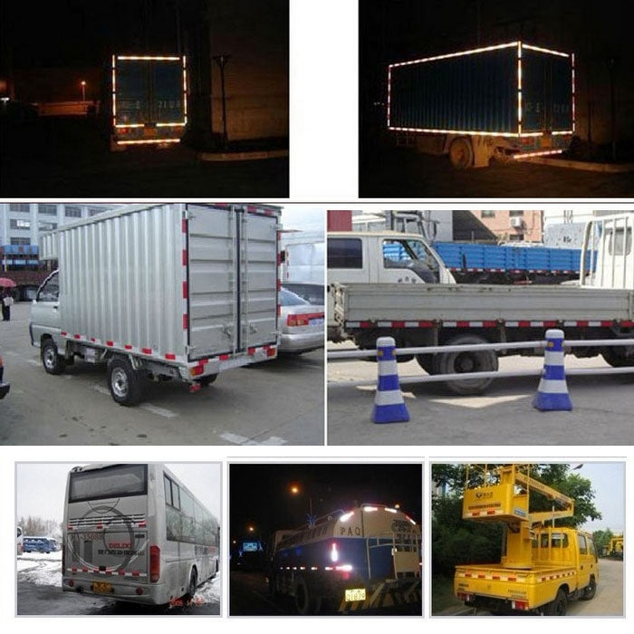 10 PCS Safety Warning Car Strap Reflective Truck Sticker, Size: 29.5cm x 4.8cm (Red + Silver) by buy2fix