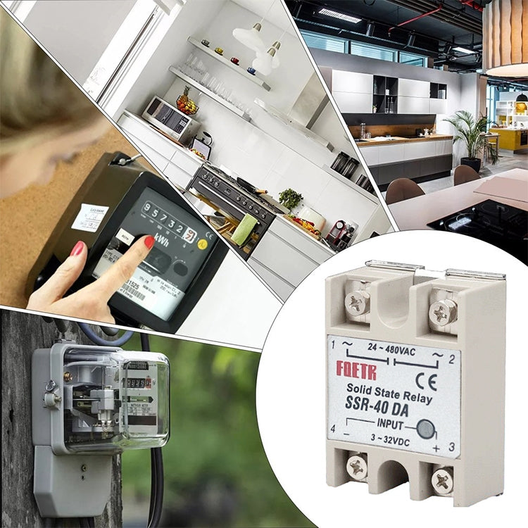 SSR-40DA AC 24-480V Solid State Relay for PID Temperature Controller, Input: DC 3-32V - Relays by buy2fix | Online Shopping UK | buy2fix
