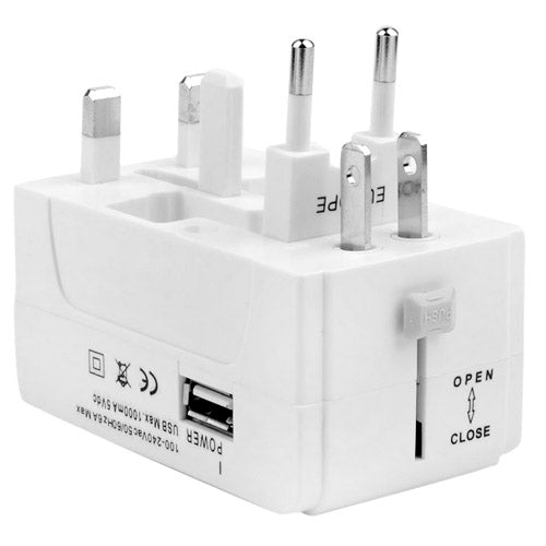 933L 4 in 1 (EU + UK + AU + US Plug) Universal USB Charger Travel Adaptor - Plug Adaptor by buy2fix | Online Shopping UK | buy2fix