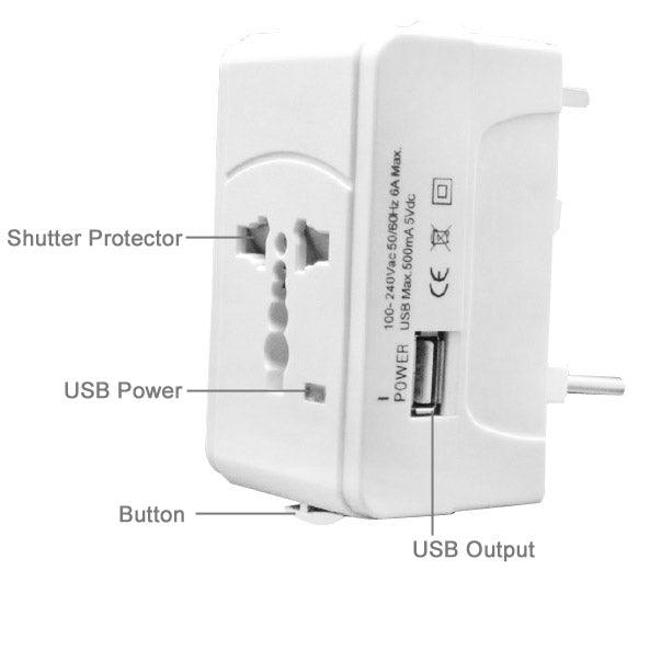 933L 4 in 1 (EU + UK + AU + US Plug) Universal USB Charger Travel Adaptor - Plug Adaptor by buy2fix | Online Shopping UK | buy2fix