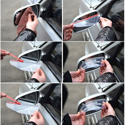 2 PCS Flexible Shielding Rain Board Sun Visor Shade Rearview Mirror for Car Rearview Mirrors(Transparent) by buy2fix