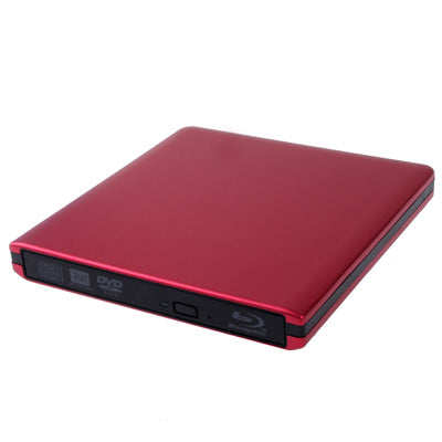 USB 3.0 Aluminum Alloy Portable DVD / CD Rewritable Blu-ray Drive for 12.7mm SATA ODD / HDD, Plug and Play(Red) - Rewritable Drive by buy2fix | Online Shopping UK | buy2fix