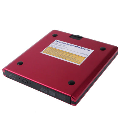 USB 3.0 Aluminum Alloy Portable DVD / CD Rewritable Blu-ray Drive for 12.7mm SATA ODD / HDD, Plug and Play(Red) - Rewritable Drive by buy2fix | Online Shopping UK | buy2fix