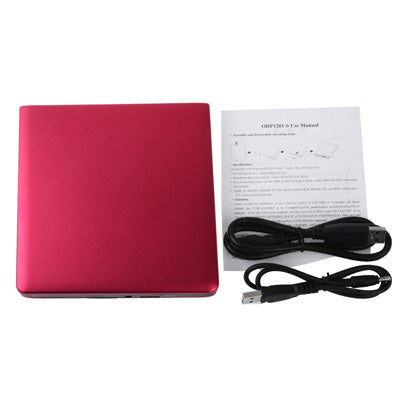 USB 3.0 Aluminum Alloy Portable DVD / CD Rewritable Blu-ray Drive for 12.7mm SATA ODD / HDD, Plug and Play(Red) - Rewritable Drive by buy2fix | Online Shopping UK | buy2fix