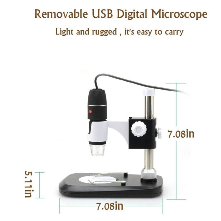 DMS-MDS800 40X-800X Magnifier 2.0MP Image Sensor USB Digital Microscope with 8 LEDs & Professional Stand - Digital Microscope by buy2fix | Online Shopping UK | buy2fix