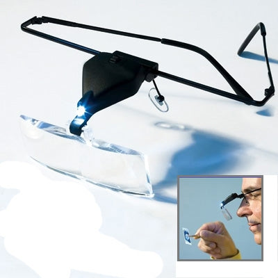 1.5X / 2.5X / 3.5X Magnifier Glasses with LED Light(Black) - Glasses Style by buy2fix | Online Shopping UK | buy2fix