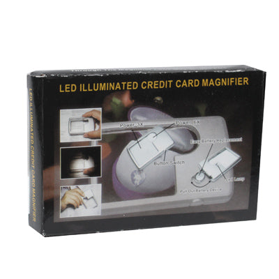 1 LED Illuminated Credit Card Design 6X / 3X Jewelry Magnifier(Silver) by buy2fix