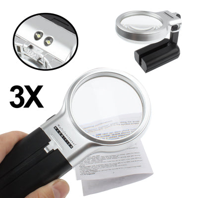 Multifunction 3X Handheld & Hands Free Magnifier with 2 LED Lights by buy2fix